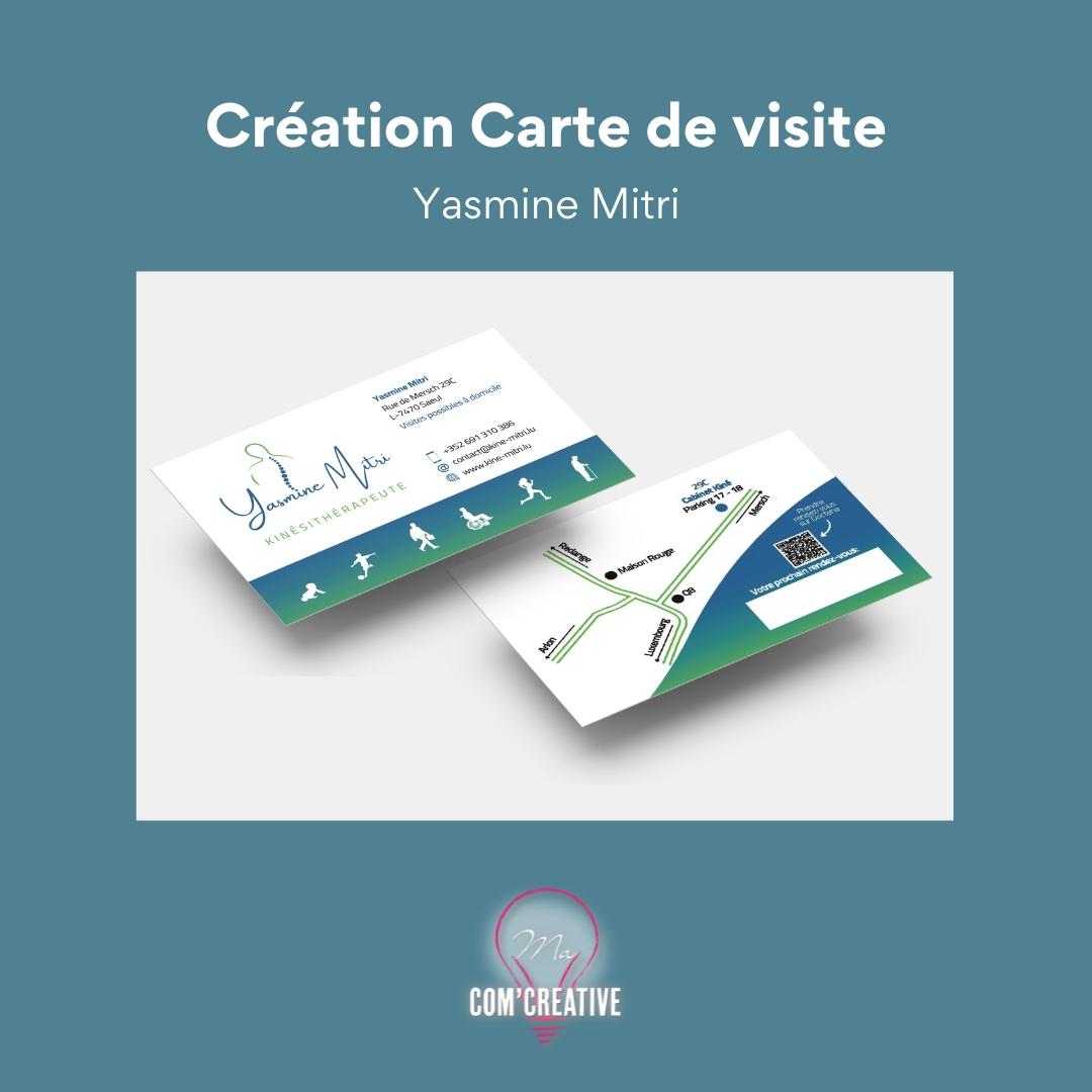 Creation carte de visite - Yasmine Mitri - Ma Com'Creative